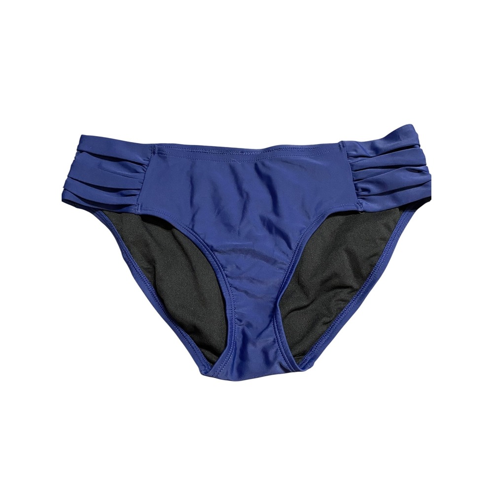 RELLECIGA Royal Blue Ruched Side Bikini Bottom Womens Large NWT Parisian Design